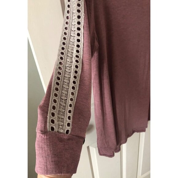 SOFT SURROUNDING Bailey Waffle Knit Thermal Top Pink / Purple Size XL - Picture 5 of 8